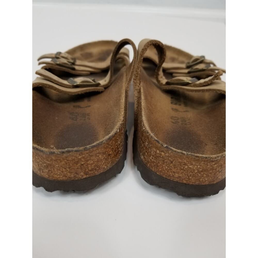 Birkenstock Women's Franca Leather Sandals Slides Tan Size 40 - Picture 8 of 10